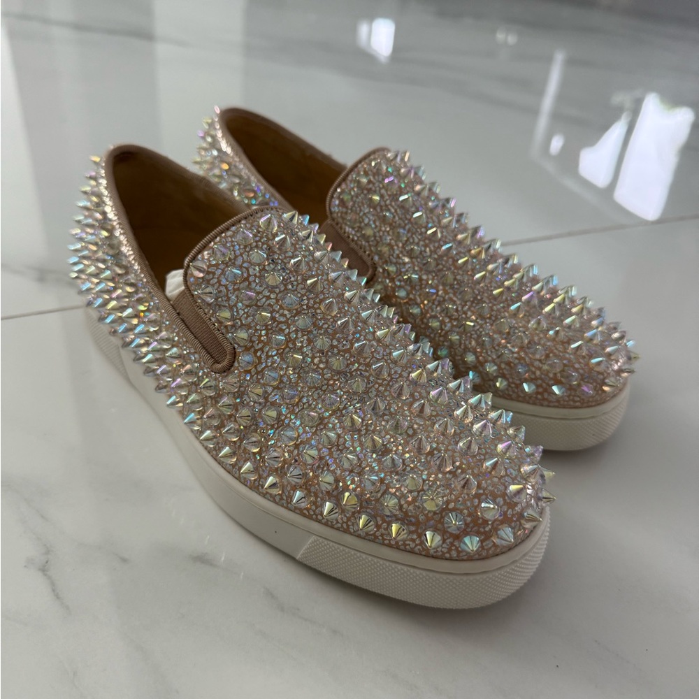 Christian Louboutin Iridescent Spiked Sneakers